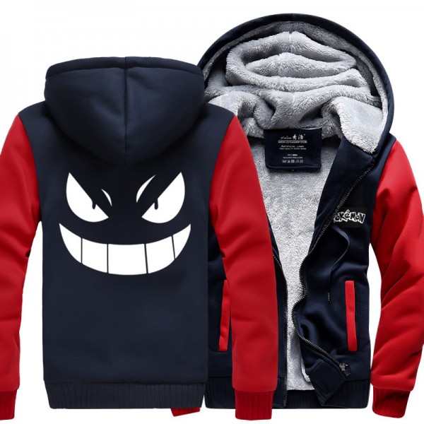 New Winter Jackets and Coats Pocket Monsters Anime Pokemon Pikachu  Hooded Thick Zipper Men Sweatshirts brand thicken hoody suit