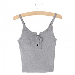 New Women Camis Front Cross Lacing Up Straps Bustier Crop Top Tank