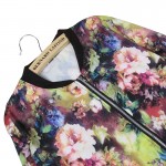 New Women Spring Jackets Short Tops 2016 Long Sleeve Floral Print Coat Vintage Latest Women Clothing Bomber