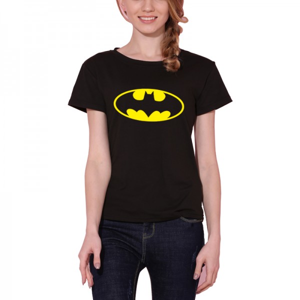 New Women T shirt Batman Print Funny Casual Tops Basic Bottoming Short Sleeve Loose Shirt For Lady Tops Tees S-XXL