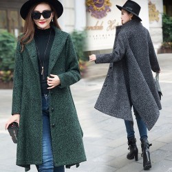 New arrival Women Winter Wool Coat Casual Dress Elegant Ladies Stand Collar Thicken Long Woolen Trench Women Slim Blend CoatS