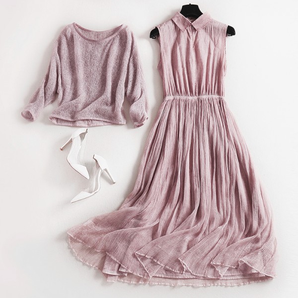 New autumn and winter deuce Euro-American fashion popular elegant dress with pullover