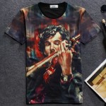 New fashion 2016 men's 3d sherlock print t shirt men women character t-shirt brand hip hop short sleeve tshirt homme