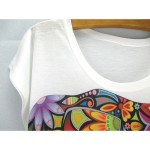New fashion Flower Elephant printed t shirts women summer dresses 2016 novelty design casual top tees for girls