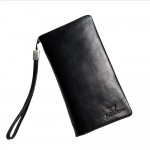 New soft Oil wax genuine leather men wallet long designer male clutch Luxury brand men wallets zipper coin purse phone Bags 