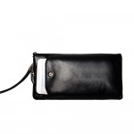New soft Oil wax genuine leather men wallet long designer male clutch Luxury brand men wallets zipper coin purse phone Bags 
