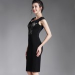 New style Summer Patchwork Sheath Women's Lace pencil Sleeveless Casual work office  Bodycon women Midi sexy dress b291