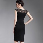 New style Summer Patchwork Sheath Women's Lace pencil Sleeveless Casual work office  Bodycon women Midi sexy dress b291