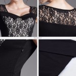 New style Summer Patchwork Sheath Women's Lace pencil Sleeveless Casual work office  Bodycon women Midi sexy dress b291