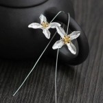 New style high quality 925 sterling silver handmade earrings Lilac flower long earrings for women fine jewelry wholesale