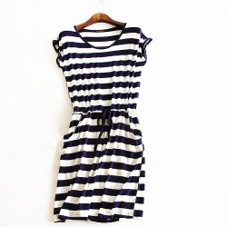 New style summer dress Casual Stripe women summer dress tank sleeveless dresses casual solid color cheap clothes china