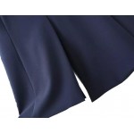 New stylish spring/summer women stand collar long suit vest black white dark blue with two pockets