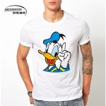 Newest 2016 men's fashion short sleeve Donald Duck printed t-shirt Harajuku funny tee shirts Hipster O-neck cool tops