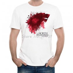 Newest 2017 Fashion The North Remembers Blood Wolf T Shirt Men's Novelty Game of Thrones Tshirt High Quality Hipster Tee Tops