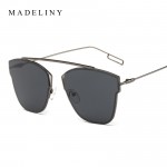 Newest Fashion Alloy Frame Classic Cat Eye Sunglasses Women Brand Designer Vintage Sun Glasses Men Reflective Oculos MA320