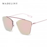 Newest Fashion Alloy Frame Classic Cat Eye Sunglasses Women Brand Designer Vintage Sun Glasses Men Reflective Oculos MA320