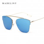 Newest Fashion Alloy Frame Classic Cat Eye Sunglasses Women Brand Designer Vintage Sun Glasses Men Reflective Oculos MA320