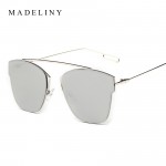 Newest Fashion Alloy Frame Classic Cat Eye Sunglasses Women Brand Designer Vintage Sun Glasses Men Reflective Oculos MA320