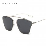 Newest Fashion Alloy Frame Classic Cat Eye Sunglasses Women Brand Designer Vintage Sun Glasses Men Reflective Oculos MA320