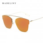 Newest Fashion Alloy Frame Classic Cat Eye Sunglasses Women Brand Designer Vintage Sun Glasses Men Reflective Oculos MA320