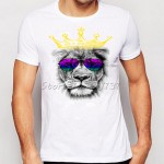 Newest Fashion Cool Crown Lion Printed T-Shirt Summer trendy Mens Hip Hop Short Sleeve Tee Tops Clothing Plus Size S-XXXL