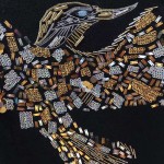 Newest Fashion Women Cashmere Cloak Coat Bird Pattern Beading And Sequins Shwal Loose Woolen Female Cape Bat Sleeves Wrap