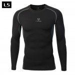 Newest Fitness Men Long Sleeve Exercise Casual T Shirt Men Thermal Muscle Bodybuilding Compression Tights Shirt Skins Gear Cool
