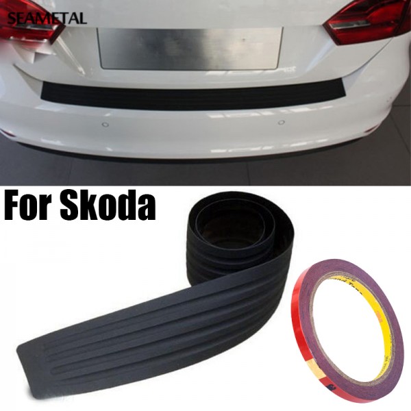 Newest For Skoda Octavia A7 A5 Fabia Superb B6 Yeti Rapid Car Styling Black Rubber Rear Guard Bumper Protector Trim cover