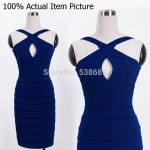 Nice-Forever Fashion Summer Slim Cross Front Women Sexy Club dress Prom Pinup Sheath Pencil Evening Party Dress 772