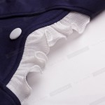 Nice-forever Lace Lady  Square Neck Button Knee length sleeveless with Belt Business Office Casual Midi Pencil Woman Dress B307