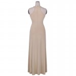 Nice-forever Long Robe maxi dress Individual Optical Illusion Patchwork Polyester Sleeveless Stylish Party Ball Dresses bty639