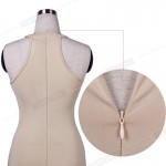 Nice-forever Long Robe maxi dress Individual Optical Illusion Patchwork Polyester Sleeveless Stylish Party Ball Dresses bty639