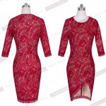 Nice-forever Sexy Pinup Lace Asymmetrical Summer Red Lace dress Sheath Women Print Sexy Half Sleeve Bodycon Mini Dress b205 Nice-forever Sexy Pinup Lace Asymmetrical Summer Red Lace dress Sheath Women Print Sexy Half Sleeve Bodycon Mini Dress b205