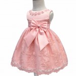 Nicoevaropa Toddler Girls Christening Dresses Children Sleeveless Baptism Ball Gown with Big Bow Baby Kid Birthday Dress Vestido