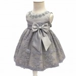 Nicoevaropa Toddler Girls Christening Dresses Children Sleeveless Baptism Ball Gown with Big Bow Baby Kid Birthday Dress Vestido