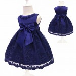 Nicoevaropa Toddler Girls Christening Dresses Children Sleeveless Baptism Ball Gown with Big Bow Baby Kid Birthday Dress Vestido