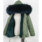 OFTBUY 2016 New Wine red big raccoon fur hood winter jacket women parka natural real fur coat for women thick soft lining