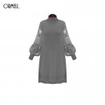 ORMELL Women New Sexy Long Lace Sleeve Dress Basic Turtle Neck Casual Streetwear Brand Dresses Plus Size Vestidos