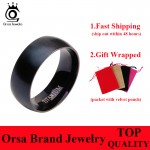 ORSA JEWELS 2017 New Arrival 100% Allergy Free Stainless Steel Rings for Men and Women Hot Sale Black Men Ring Wholesale OTR01