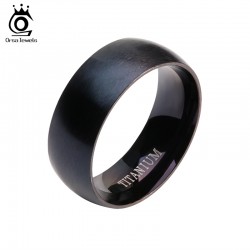 ORSA JEWELS 2017 New Arrival 100% Allergy Free Stainless Steel Rings for Men and Women Hot Sale Black Men Ring Wholesale OTR01