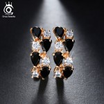ORSA JEWELS Luxury 4 Pieces 0.3ct Charming Clear Cubic Zirconia Stud Earrings Gold-Color for Party Fashion Women Jewelry OME18