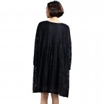 Oladivi 2017 Plus Size Women's Dress Spring New Black Lace Dress Casual Ladies Oversized Long Shirt Tunics Vestidos Feminios 7XL