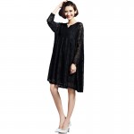 Oladivi 2017 Plus Size Women's Dress Spring New Black Lace Dress Casual Ladies Oversized Long Shirt Tunics Vestidos Feminios 7XL