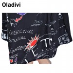 Oladivi Fashion Printing Casual Dresses 2017 Spring Large Plus Size Women Clothing Loose Big Dress Black Long Tops Shirts Tunics