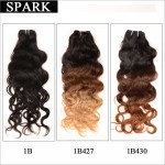 One Piece 7A Ombre Brazilian Virgin Hair Natural Wave Cheap Water Wave Human Hair Extensions Afro Kinky Curly Spark L Hair