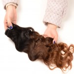 One Piece 7A Ombre Brazilian Virgin Hair Natural Wave Cheap Water Wave Human Hair Extensions Afro Kinky Curly Spark L Hair