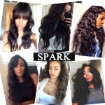 One Piece 7A Ombre Brazilian Virgin Hair Natural Wave Cheap Water Wave Human Hair Extensions Afro Kinky Curly Spark L Hair