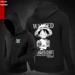 One Piece Luffy Hoodies Monkey.D.Luffy Wanted Printed Mens Fleece Hooded Sweatshirts 2017 New Free Shipping