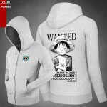 One Piece Luffy Hoodies Monkey.D.Luffy Wanted Printed Mens Fleece Hooded Sweatshirts 2017 New Free Shipping