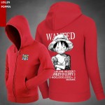 One Piece Luffy Hoodies Monkey.D.Luffy Wanted Printed Mens Fleece Hooded Sweatshirts 2017 New Free Shipping